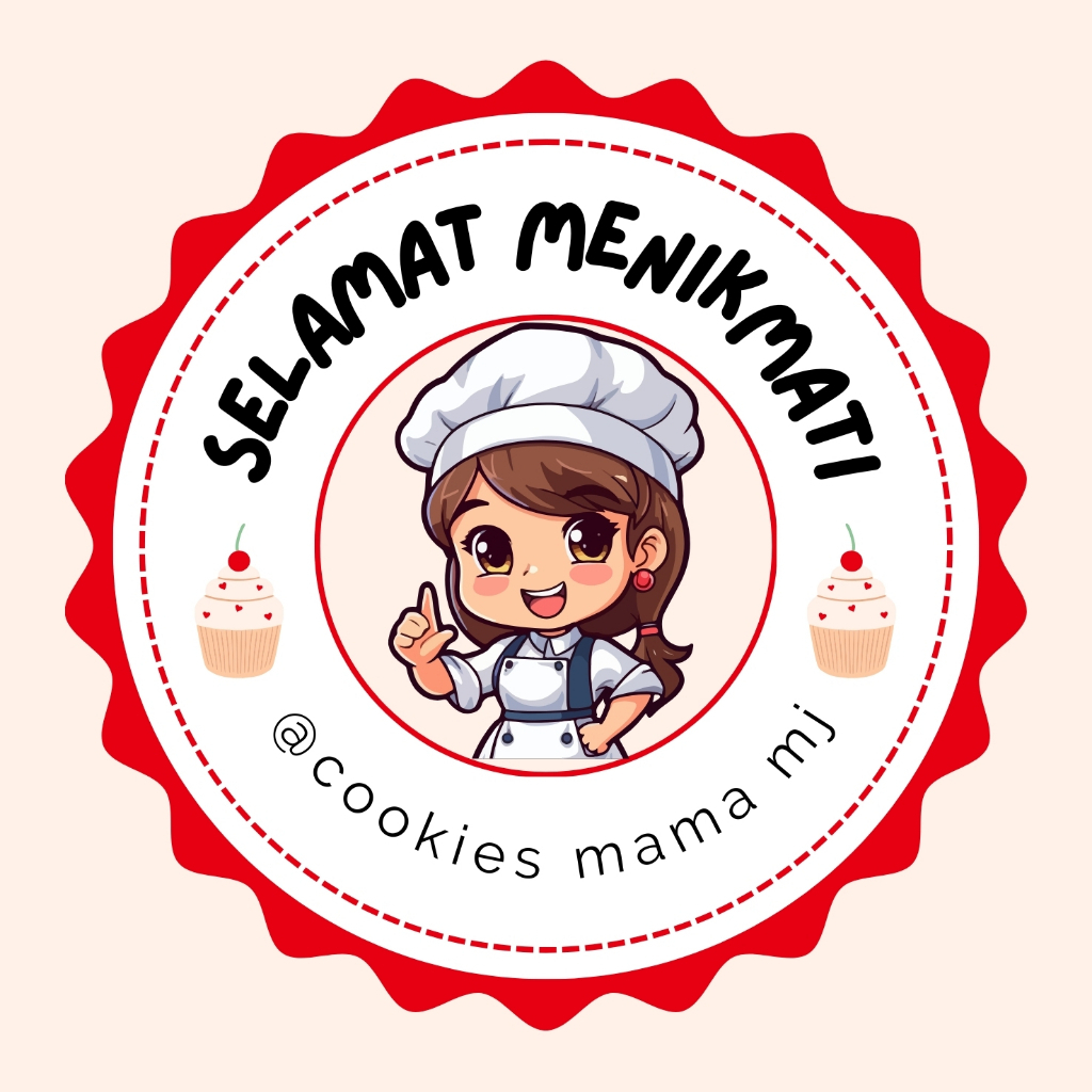 

stiker ilustrasi stiker koki stiker kue stiker selamat menikmati stiker bulat