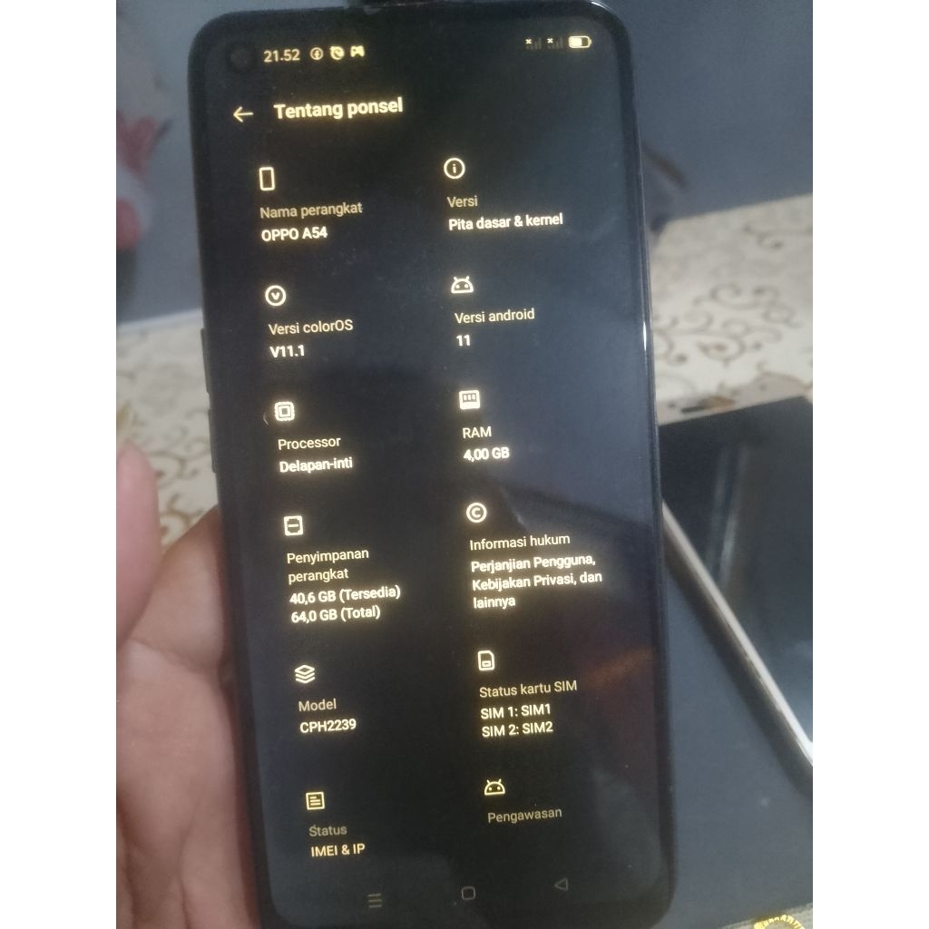 mesin Oppo A54 normal jaya