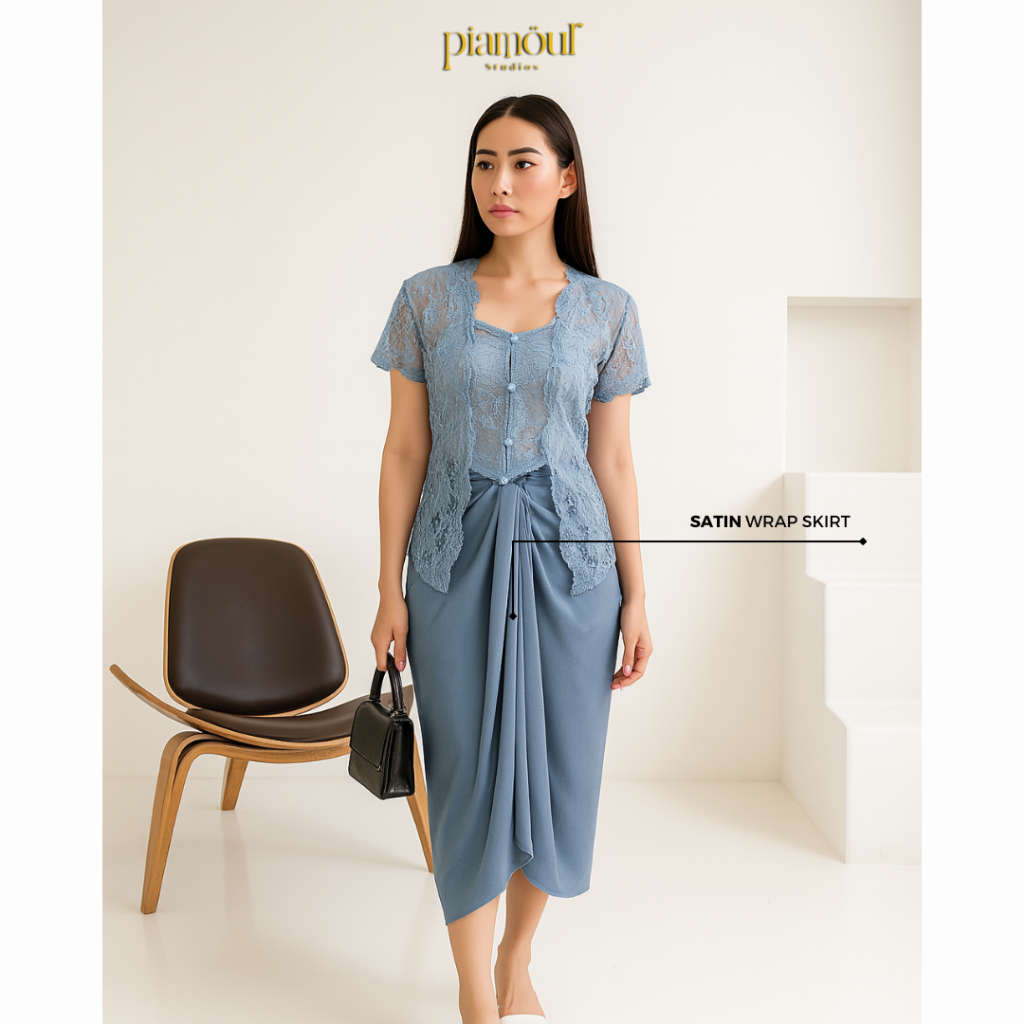 PROMO HAGIA TOP Set Kebaya Kutubaru Modern Atasan Outer Kebaya Kutu Baru Lengan Pendek Baju