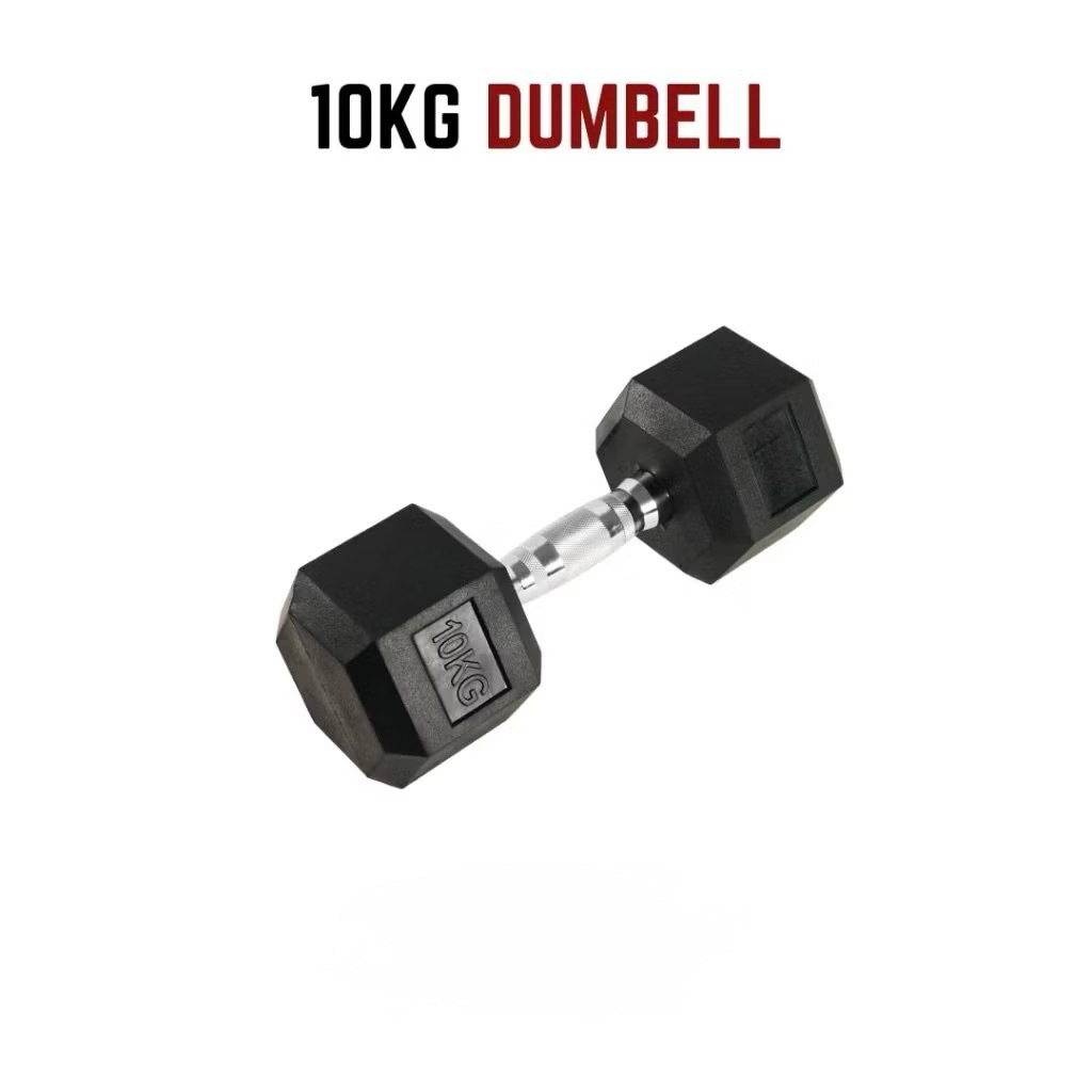 POTENCE DUMBELL HEXAGONAL 10KG DUMBEL DUMBBELL BARBEL HEXAGONAL 10 KG BARBEL BESI 10KG