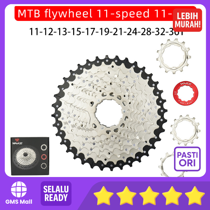 Wake Sprocket 11 Speed 11 - 36T Silver Gear Cassette Seli MTB