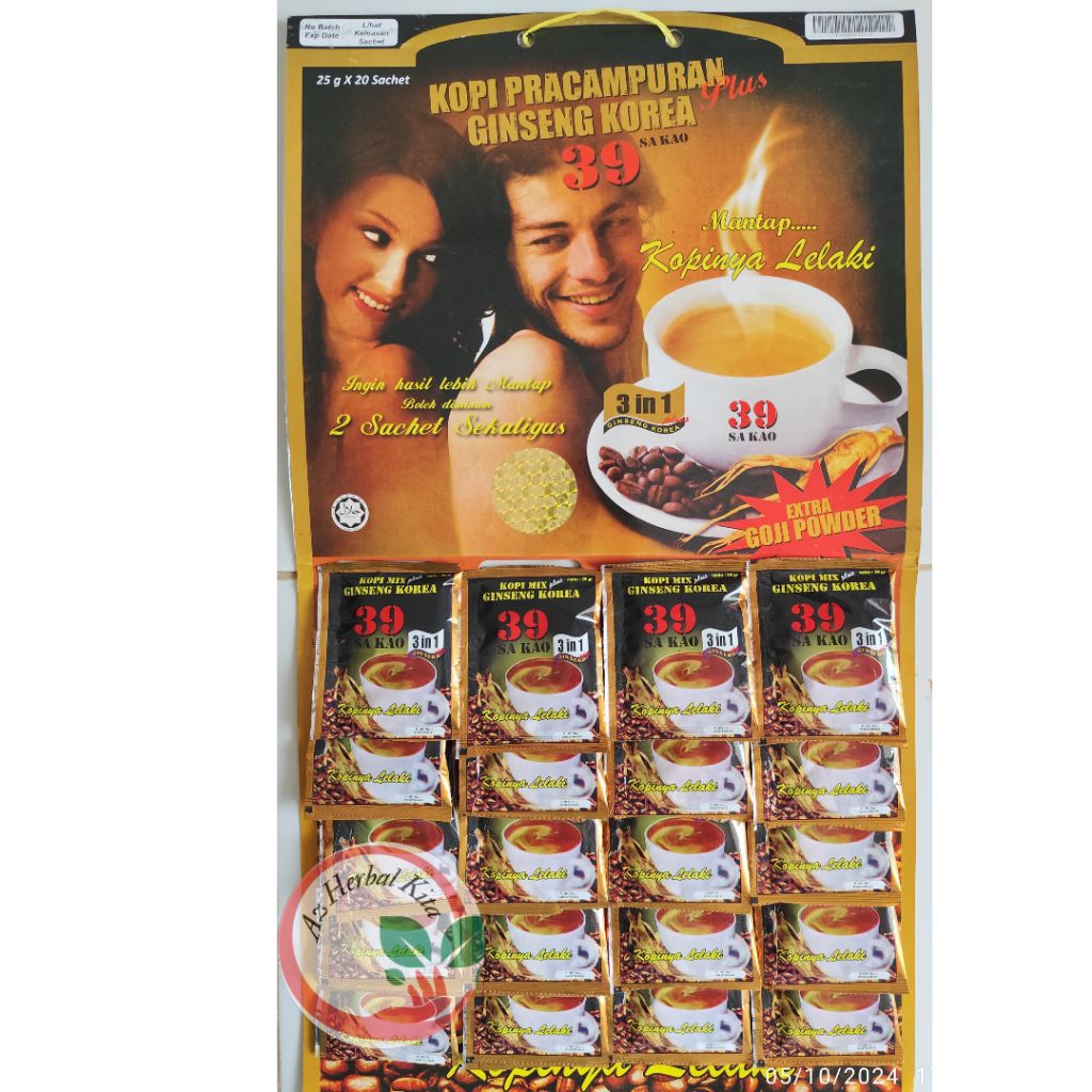 

Kopi Sakao 39 Ginseng Korea 20 Saset Papanan