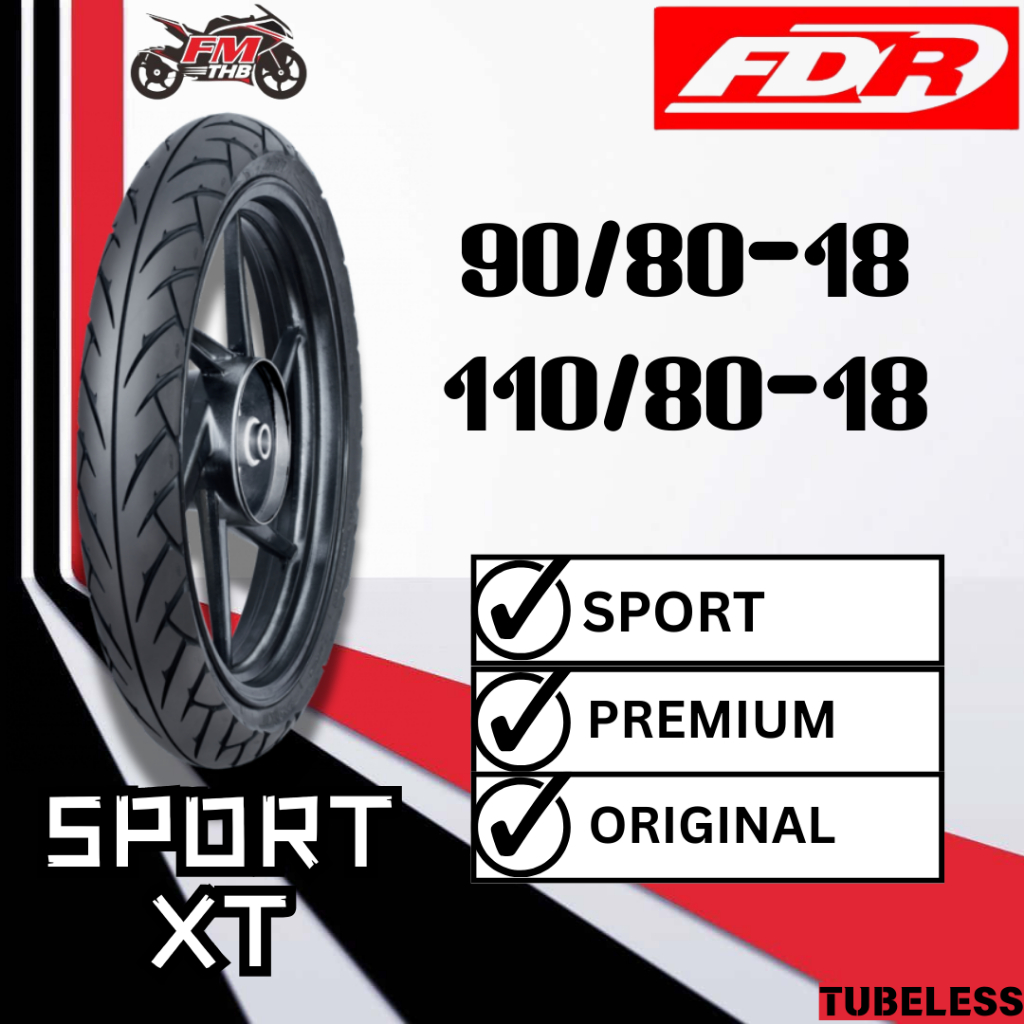 Ban FDR Sport XT Ring 18 Tubeless - Ban Motor Ring 18 Tubles (Pilih Ukuran)