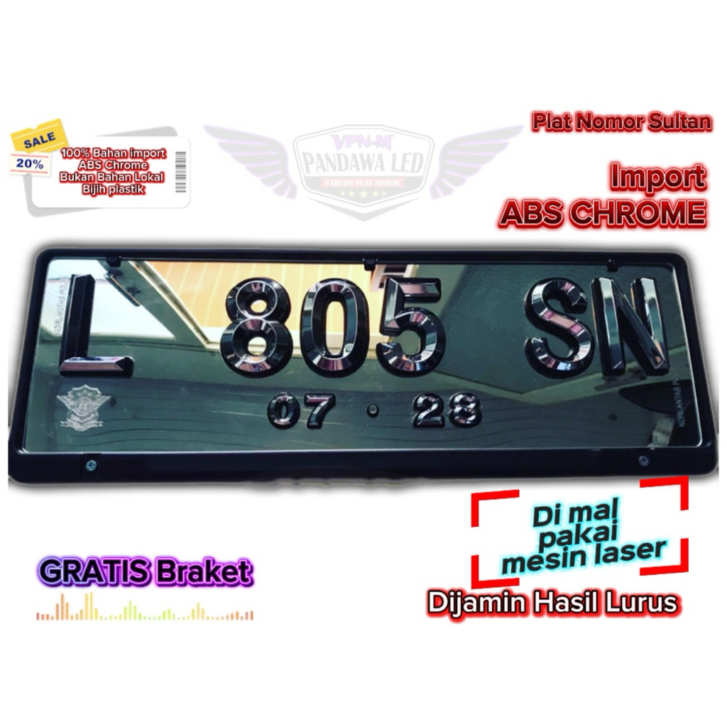 Plat Nomor, plat timbul sultan hologram, plat nomor bahan import harga mura h, plat nomor bahan tmbu
