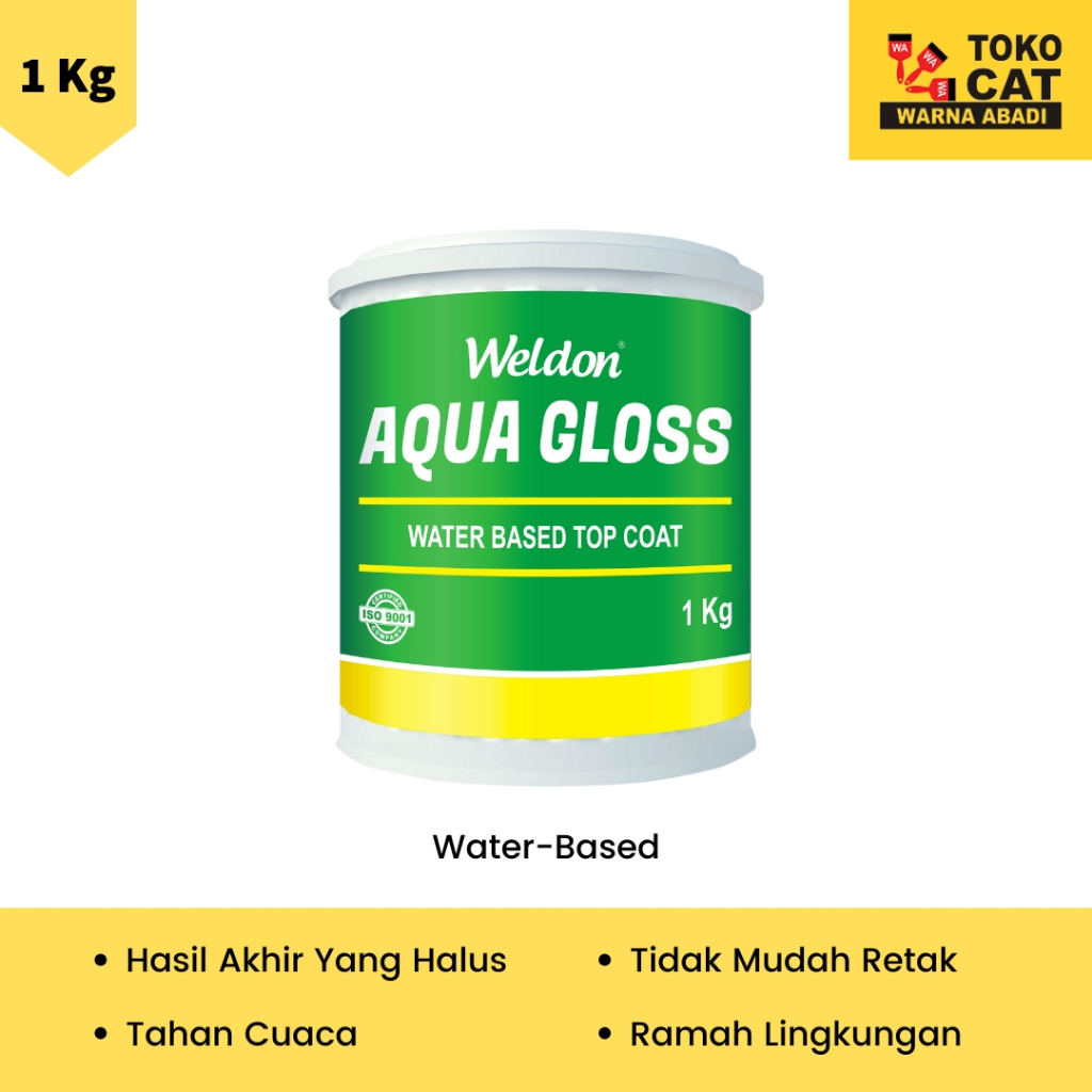 WELDON Aqua Gloss Water-Based Cat Kayu Besi 1 KG
