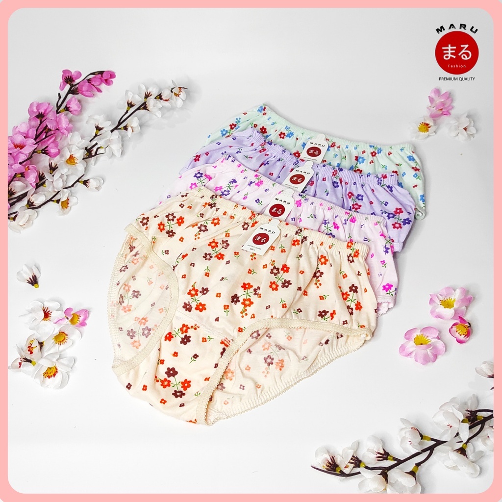 Isi 12pcs Cawet Celana Dalam Wanita Jumbo Bumil Motif Bunga Lusinan Murah