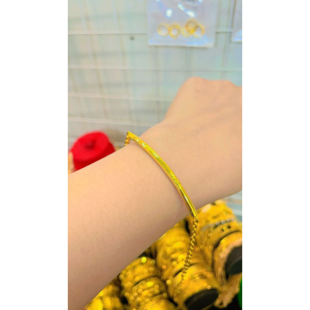 Gelang bambu import kuning perhiasan