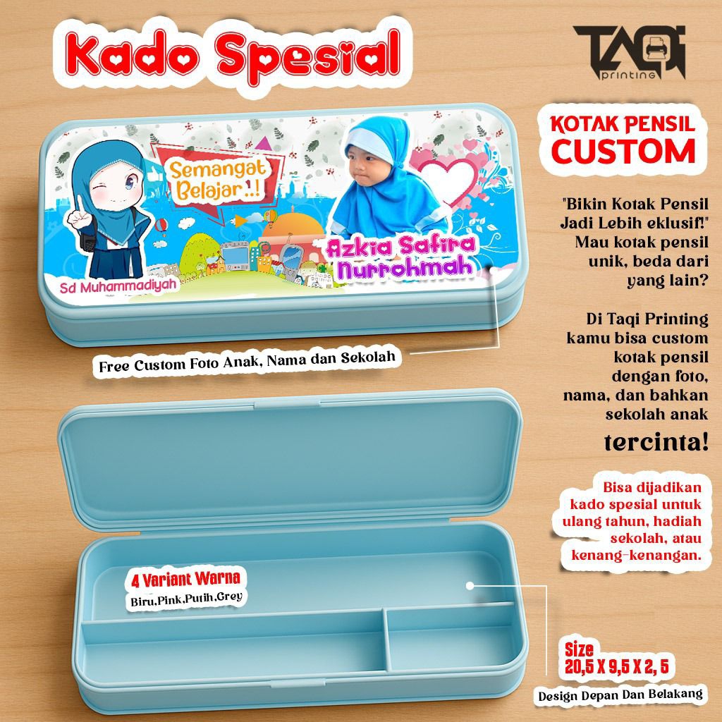 

Kotak Pensil Custome Bisa Custome Foto Nama dan Sekolah Anak