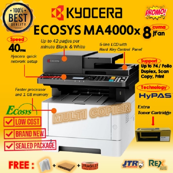 MESIN FOTOCOPY KYOCERA ECOSYS MA4000x PRINTER TERLARIS DAN TERMURAH - PHOTOCOPY LASERJET KYOCERA