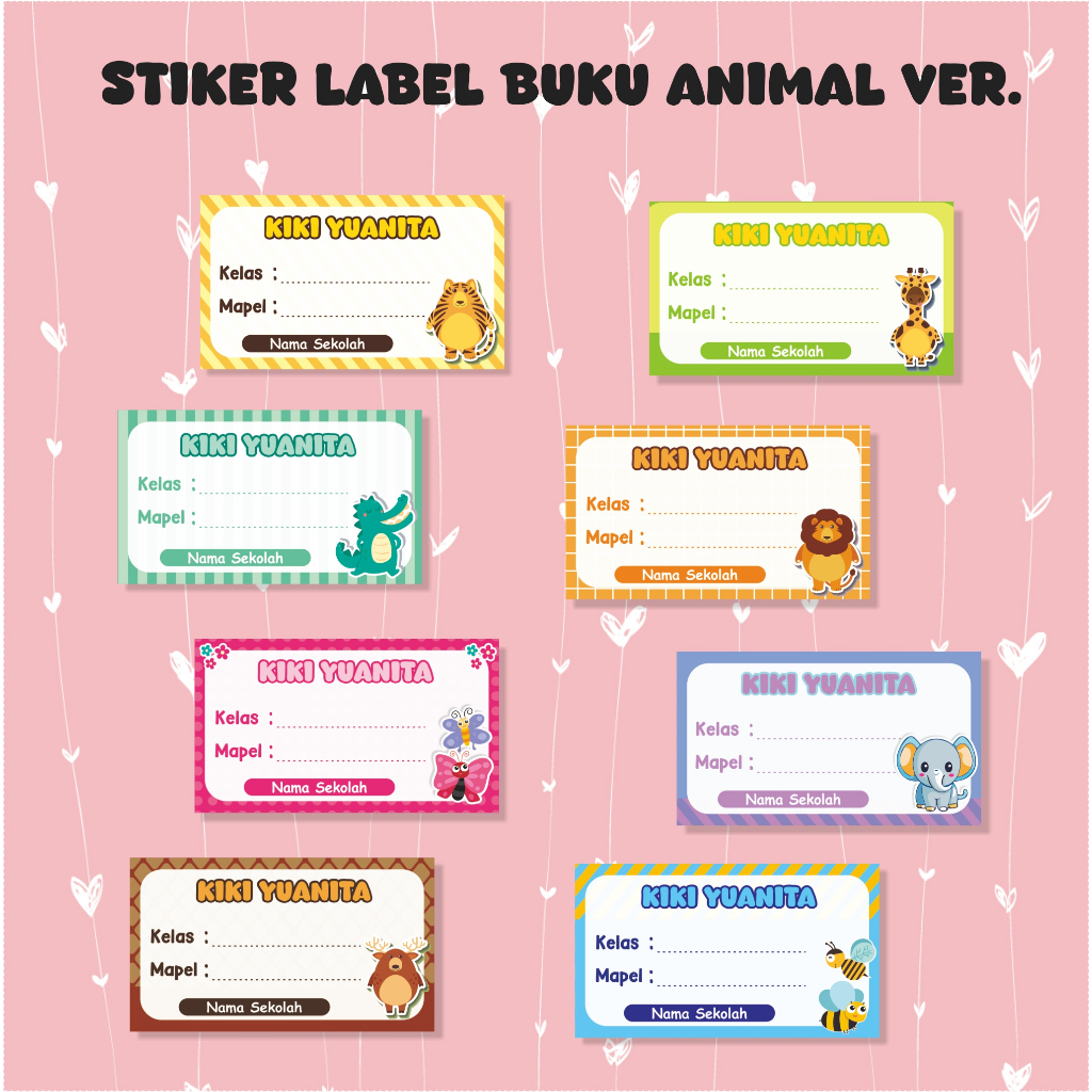

Isi 20pcs/tanpa PO/stiker label buku/ stiker label nama buku sekolah/stiker label buku mata pelajaran murah kuromi cinnamon roll animal