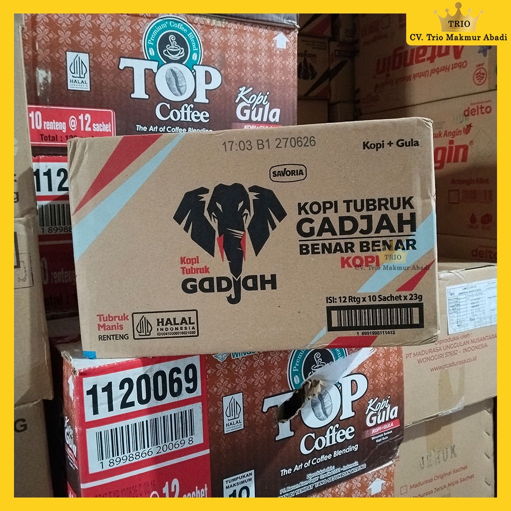 

Kopi Gadjah Manis + Gula 25g 1 Dus Isi 12 Renteng