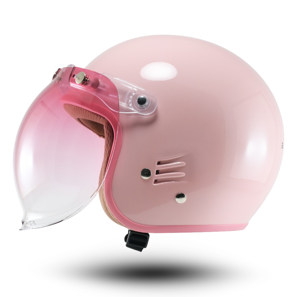Helm Polos Retro Bogo Pria Wanita Helm Luminos kekinian
