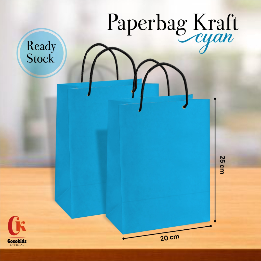 

[24pcs] Paperbag Polos Warna Magenta & Cyan UK 20x25x10 Tas Souvenir/Hajatan/Ulang Tahun-Ready Stock