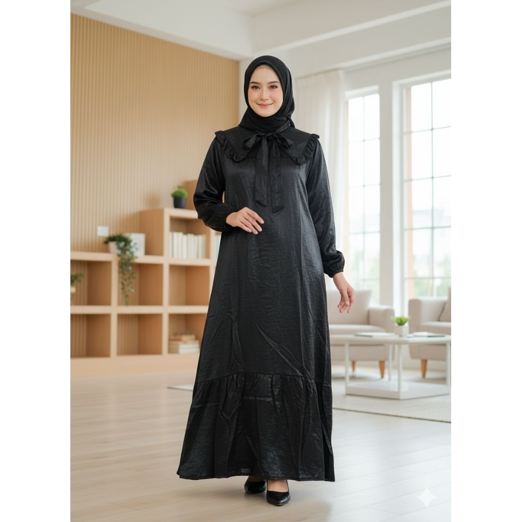 Baju Wanita Dress Gamis Najla Maxi Gamis Shimer Wanita Super Mayung Busui
