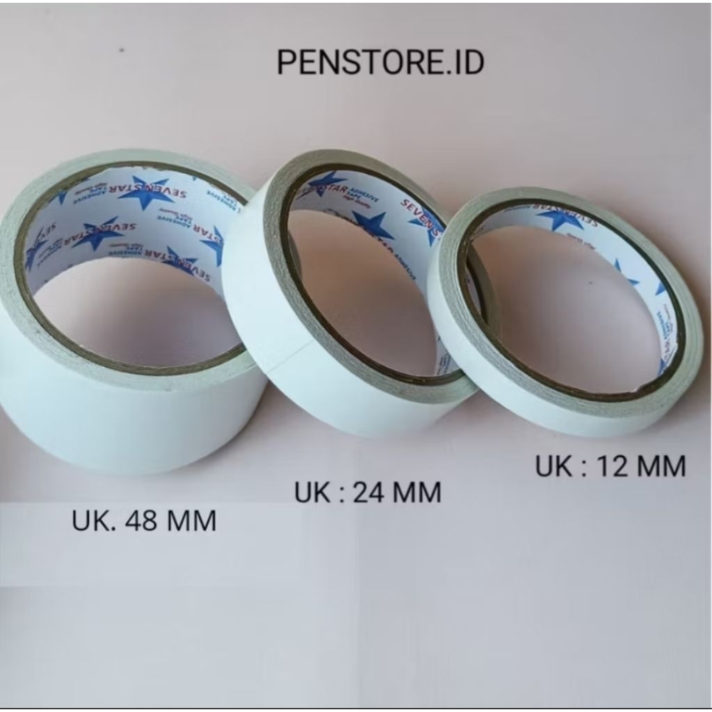 

Double Tape 12mm dan 24mm Daya rekat kuat per Pcs