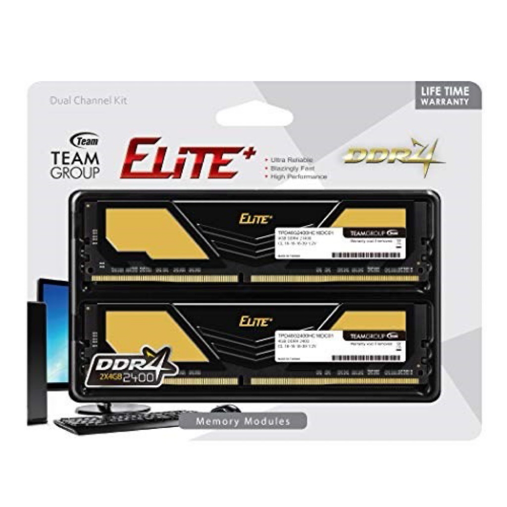 RAM TEAM GROUP DDR4 ELITE WITH HEATSINK 2x4GB 8GB Dual Channel