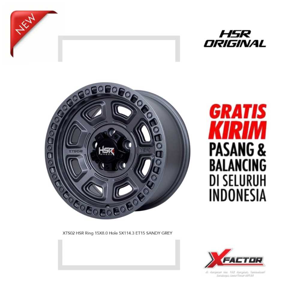 VELG R15 HSR XTS02 HSR R15X8 H5X114,3 ET15 SANDY GREY