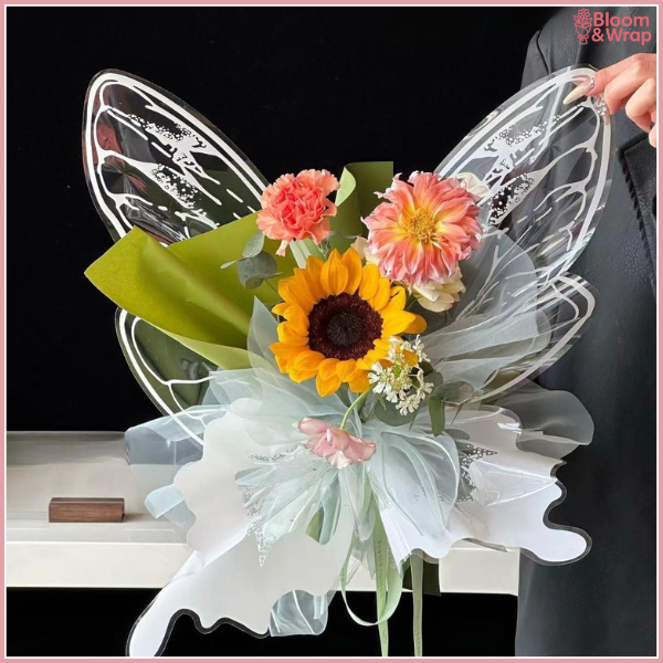 

40 LEMBAR Flower Wrapping Butterfly OPP Set Butterfly Transparan Wrapping Kupu Kupu Cellophane KB55