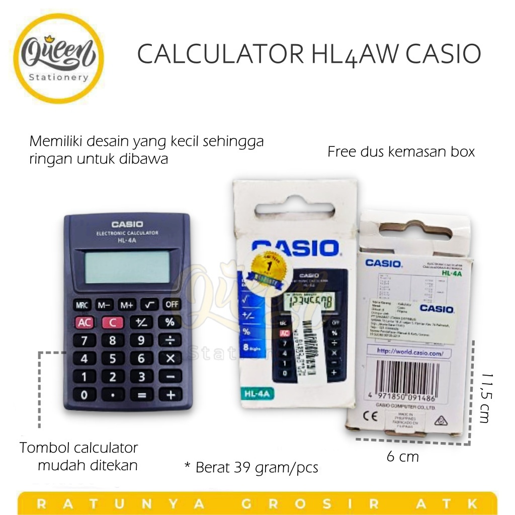 

CALCULATOR HL4AW CASIO / KALKULATOR 8 DIGIT / CALCULATOR SAKU / KALKULATOR ALAT HITUNG
