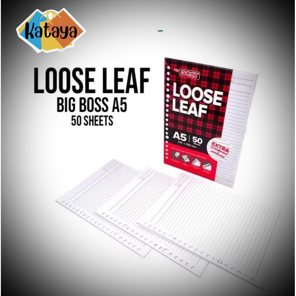 

Loose Leaf Big Boss A5 / B5 , 20 Holes - Garis isi 50 Lembar