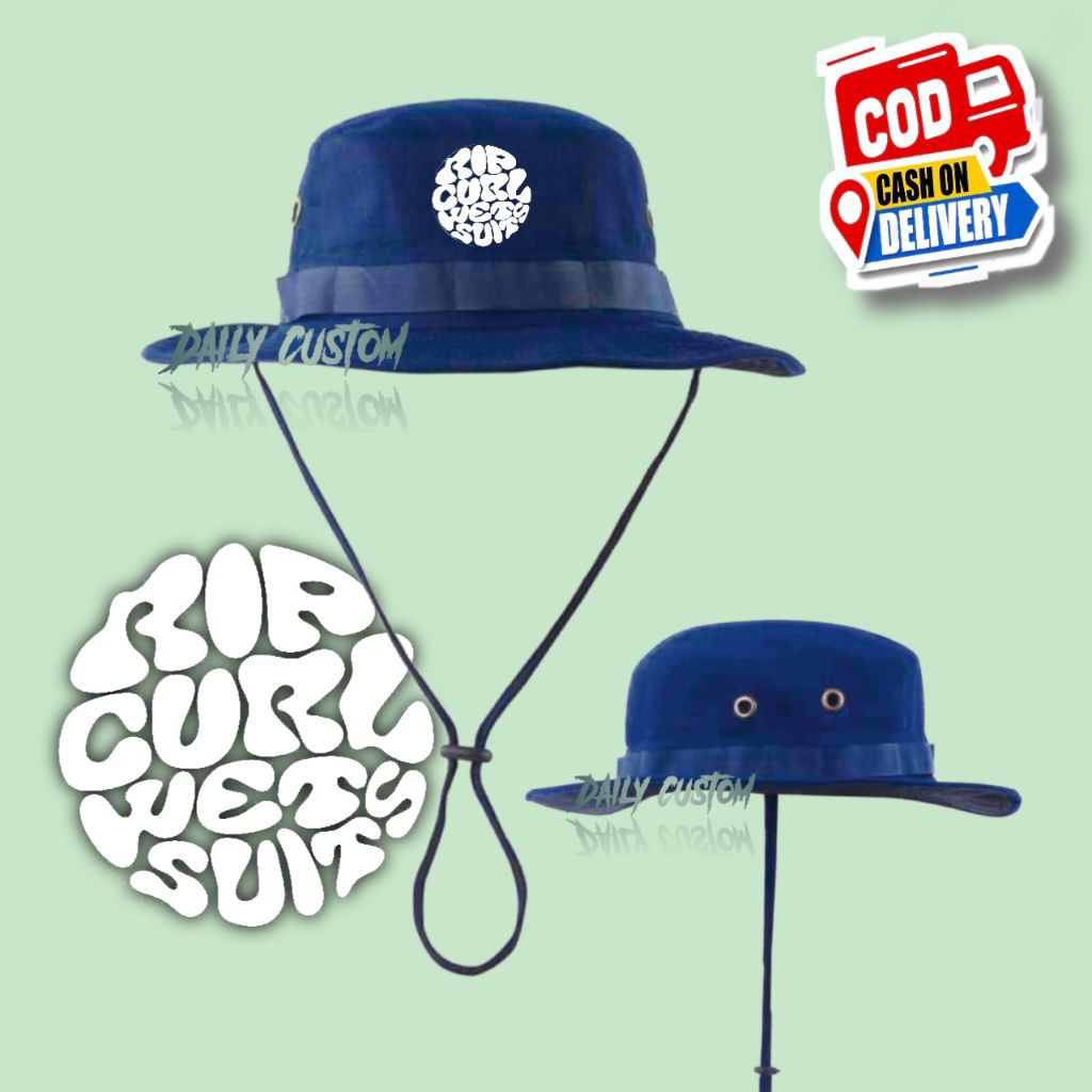 Topi Rimba Ripcurl Logo Topi Gunung Surfing Adventure Outdoor Camping Pendaki Casual Unisex