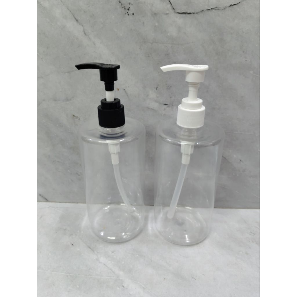 BOTOL SABUN CAIR TRANSPARAN 500ML / BOTOL PUMP PLASTIK