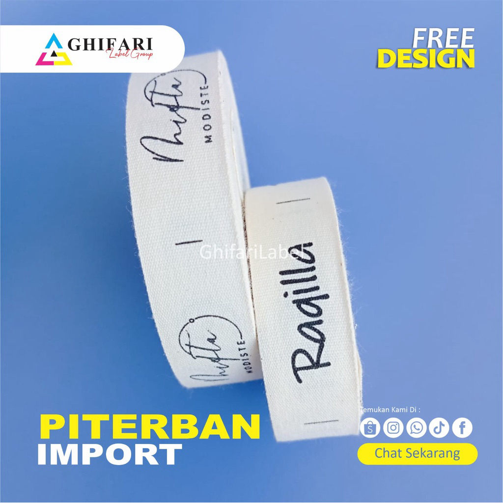 

label katun lembut 20 meter /LABEL KATUN PREMIUM / LABEL HIJAB / LAABEL GAMIS/ LABEL BAJU