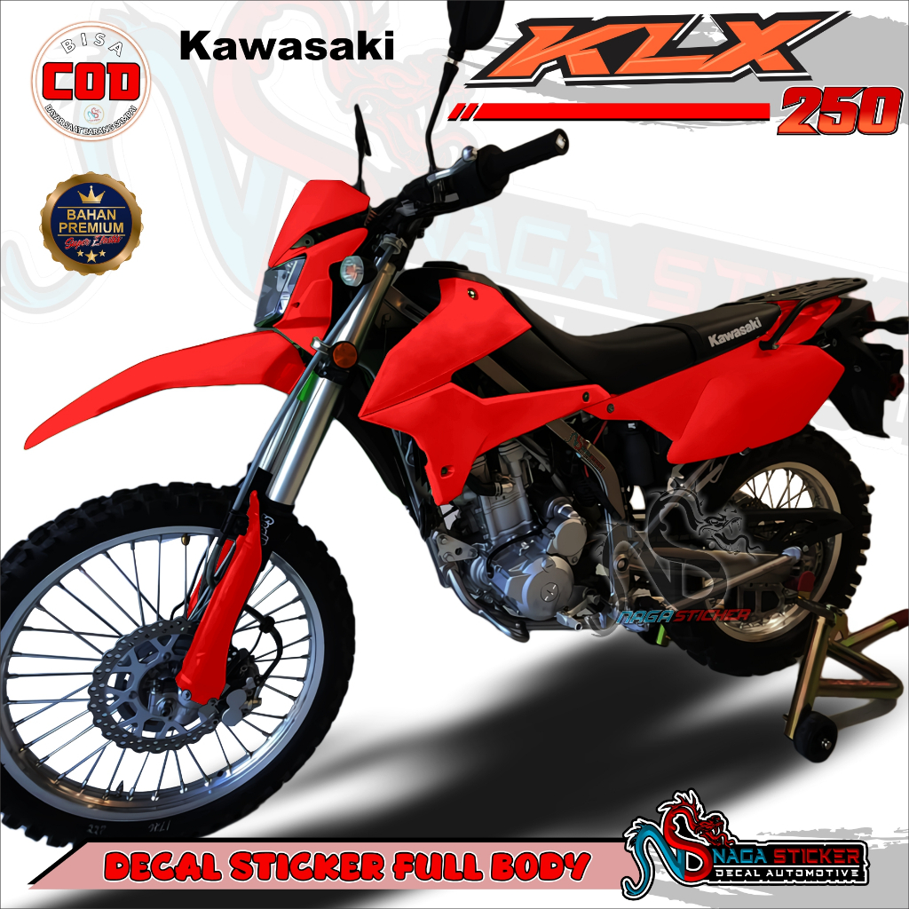 BISA COD DECAL STICKER FULL BODY Kawasaki KLX 250 Motif Polos KLX2501 Desain Bisa CUSTOM KLX250