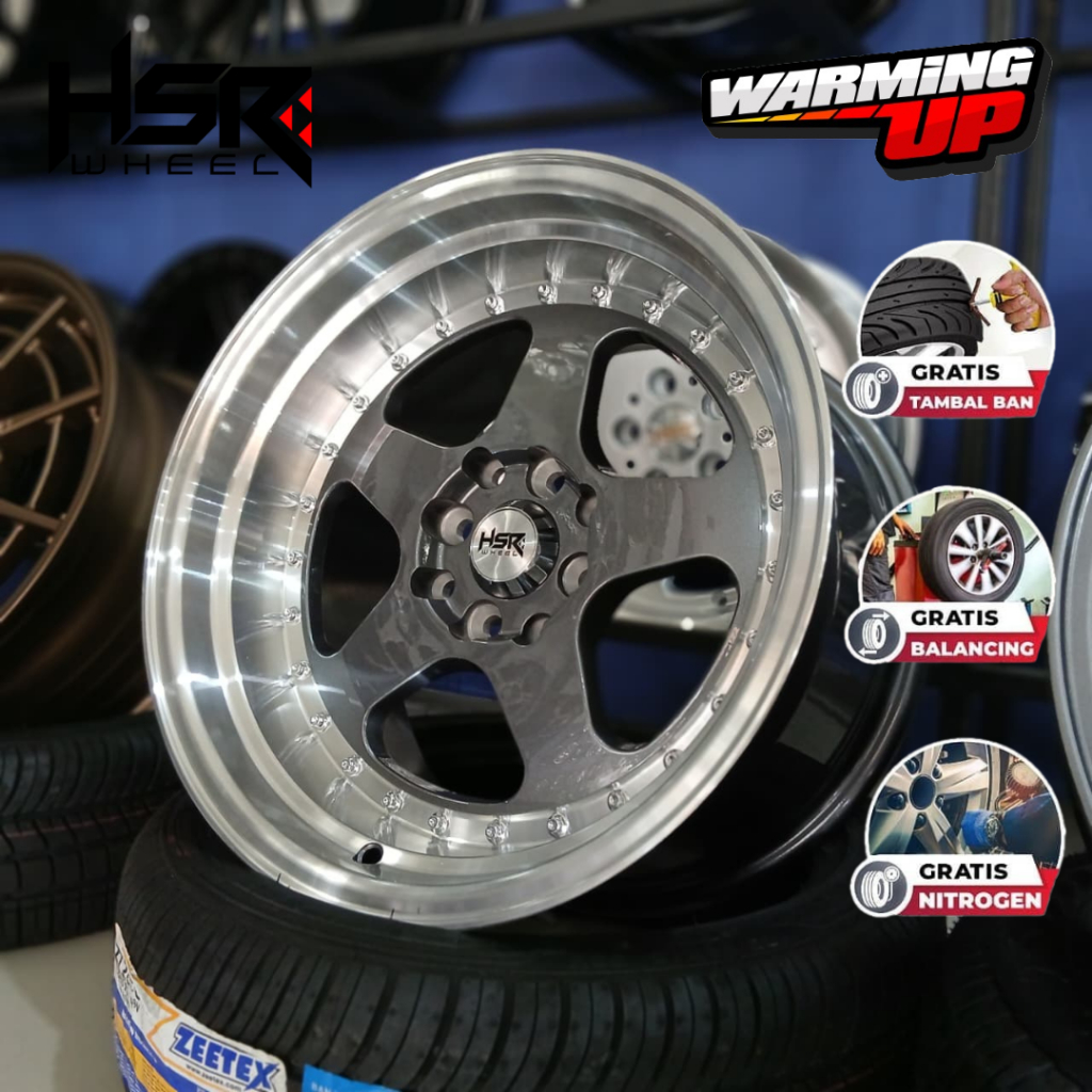 Velg Mobil Celong Ring 16 Warna Grey HSR BURN R16 Lebar 8/9 PANTHER, KIJANG LGX / Velg HSR Ring 16