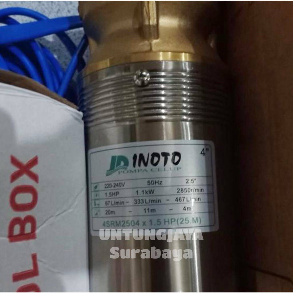 POMPA SUBMERSIBLE INOTO 4 SRM 2504 Kabel 25 meter 1,5 HP // POMPA CELUP INOTO 4SRM2504 Kabel 25 mete