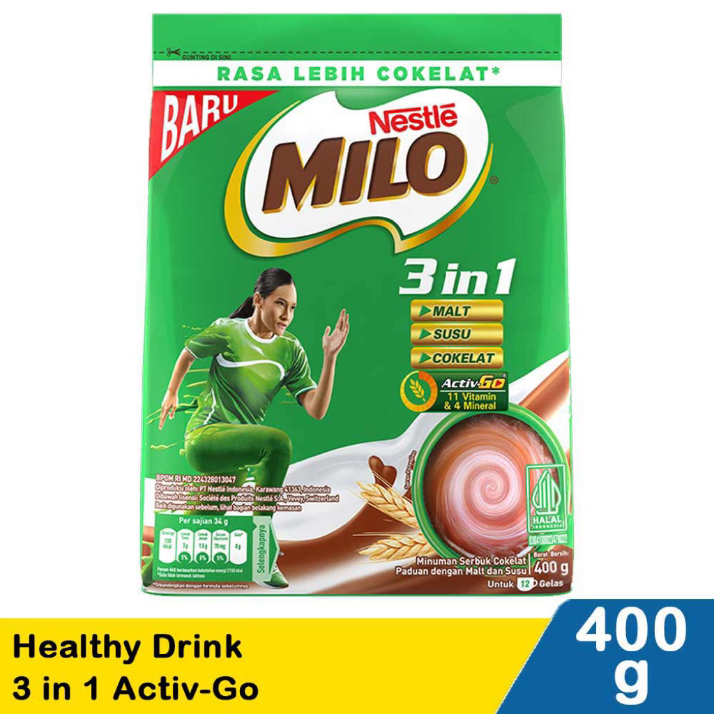 Milo Healthy Drink 3 In 1 Activ-Go 300gr  dan 400g