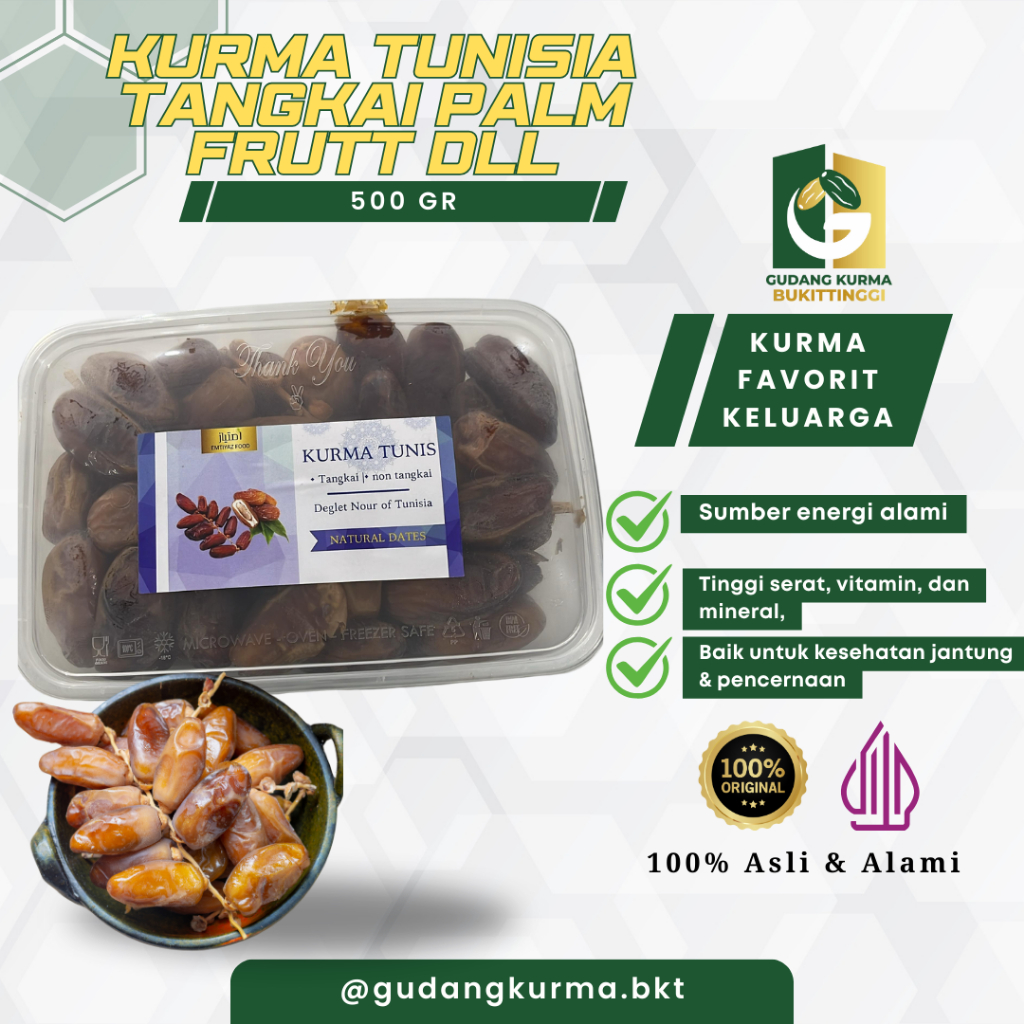 

Kurma Deglet Noor 500gr Premium | Kurma Tunisia Tangkai | Gudang Kurma Bukittinggi