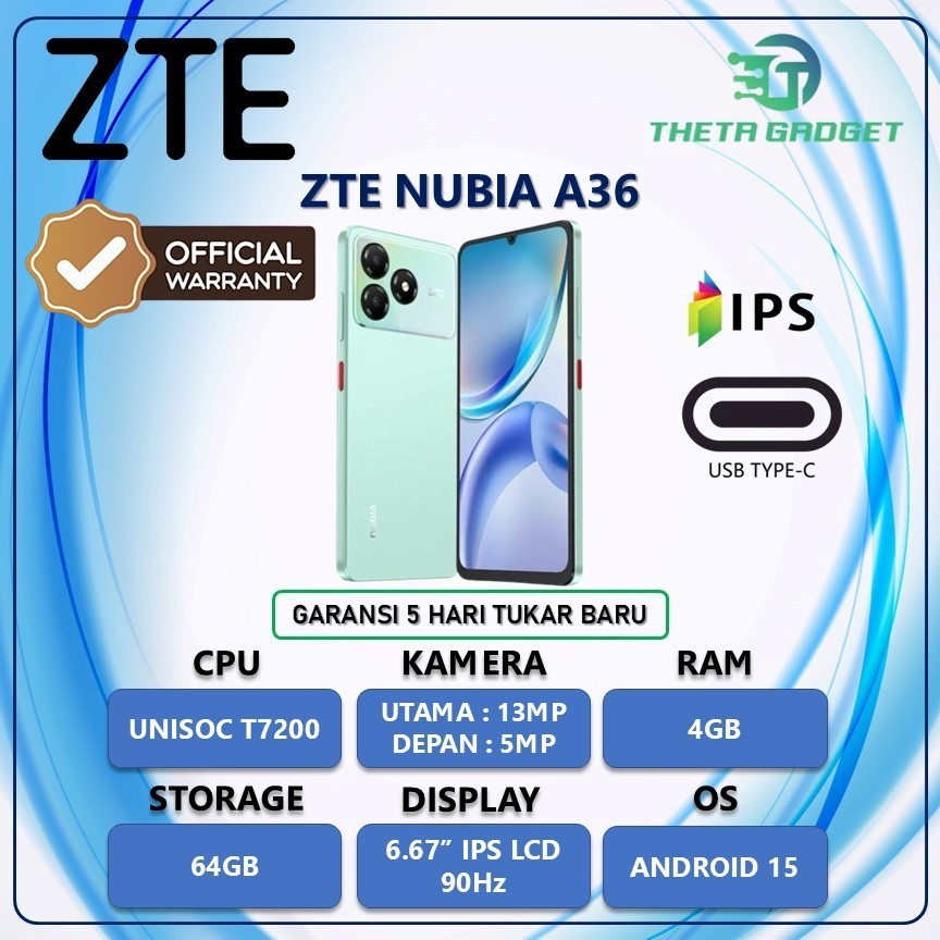 HP ZTE NUBIA A36 GARANSI RESMI