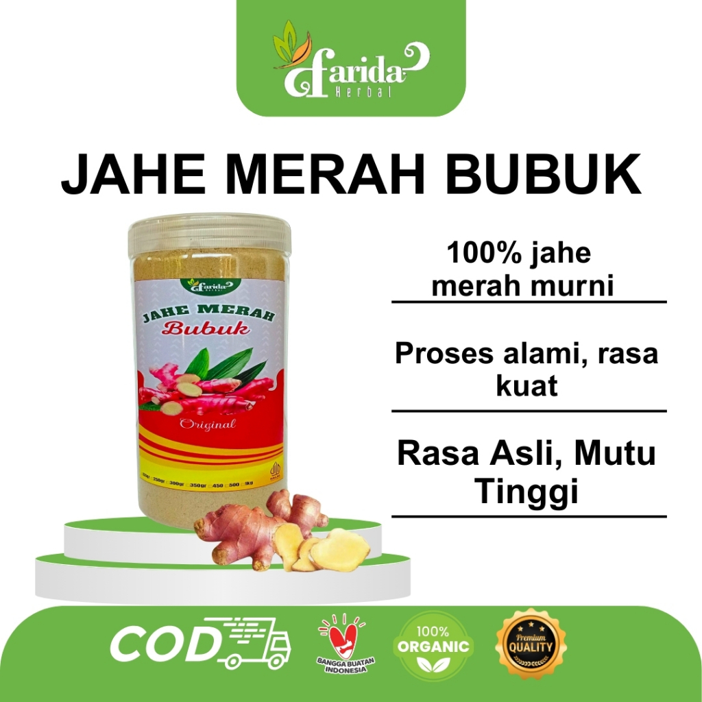 

Jahe Merah Bubuk Murni Asli Higenis Farida Herbal Kemasan Jar