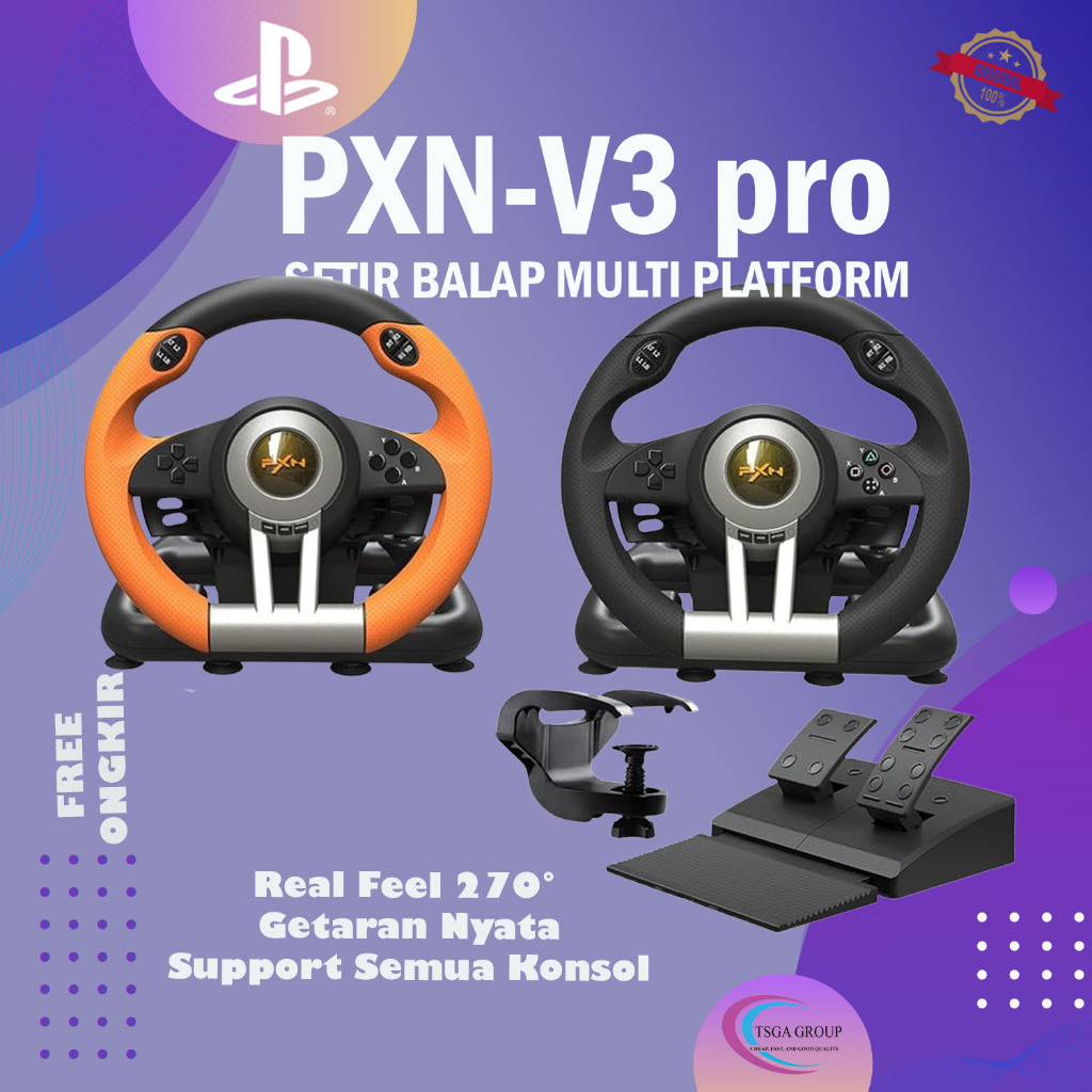 Stiran PS 4 / Stir PS 3 / Steering Wheel Racing Simulator PXN V3 Pro PS3 PS4 PC Xbox Series S X One 