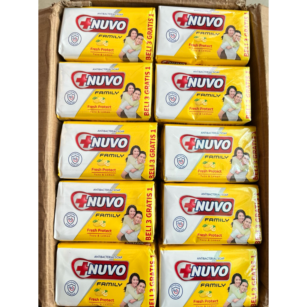 Nuvo Family Merah Sabun batang 100 gr 4 pcs Sabun batang Nuvo 3+1