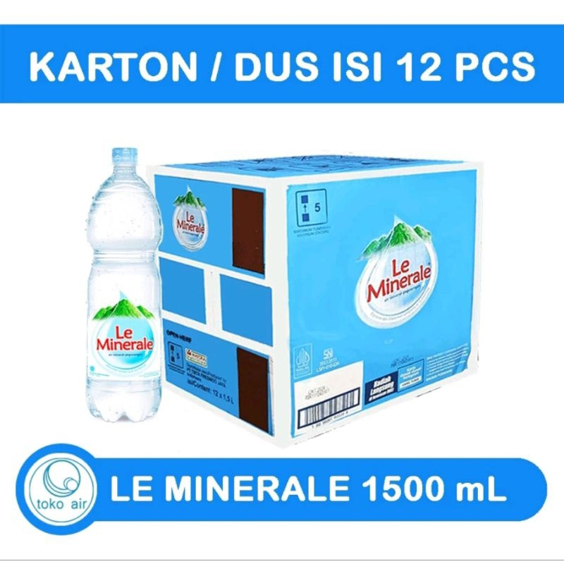 

LE MINERALE AIR MINERAL 1500 ML 1.5 Liter ISI 12 BOTOL