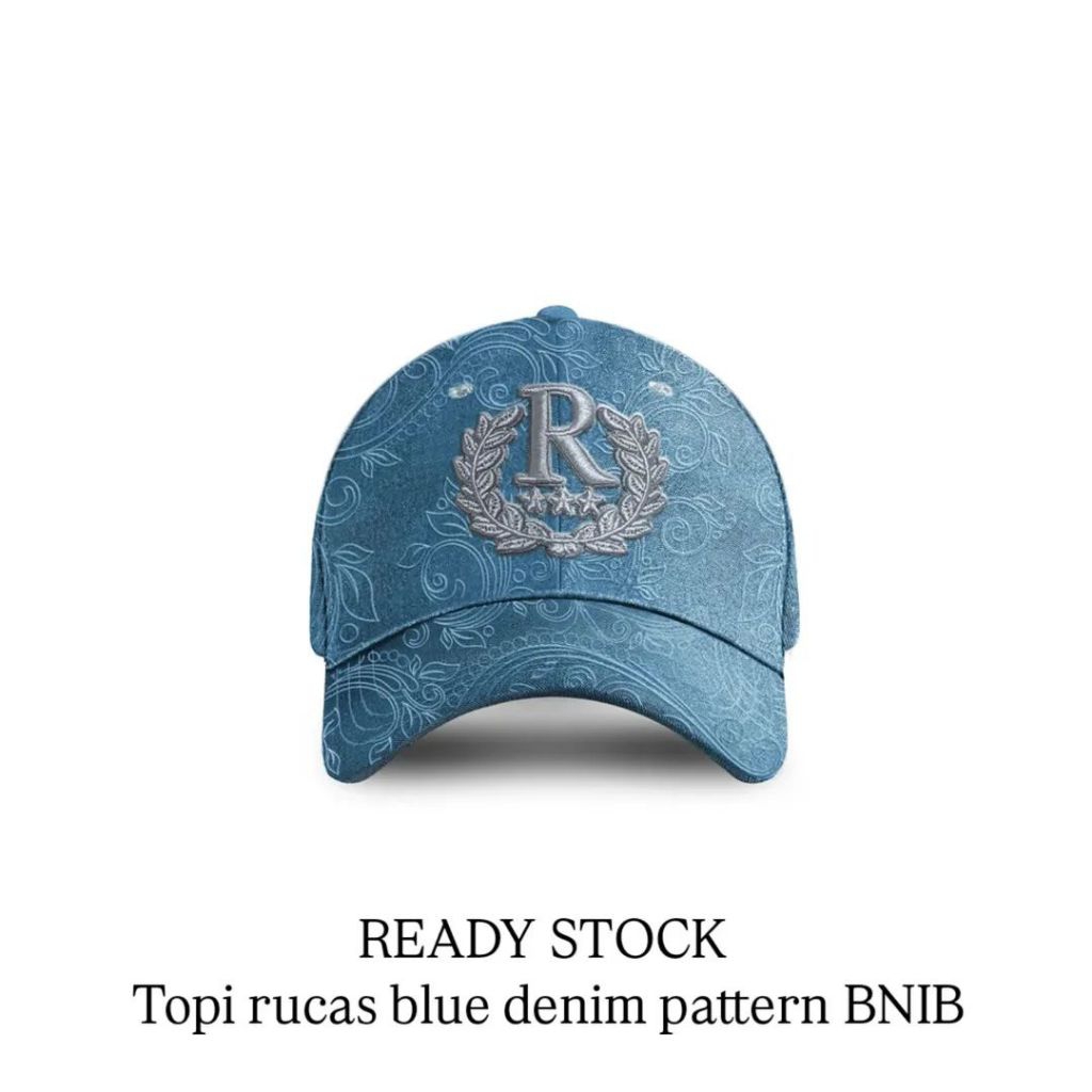 [100% ORIGINAL] Rucas blue pattern denim cap