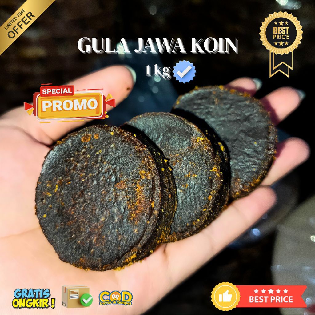 

Gula Jawa Koin Hitam 1kg Gula Merah Untuk Jualan Minuman Kue
