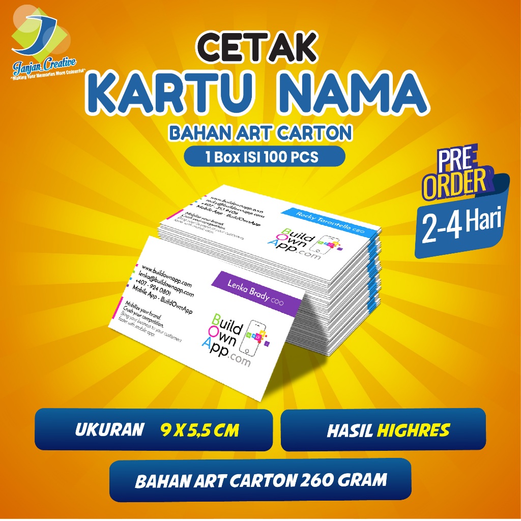 

KARTU NAMA DENGAN KUALITAS BAIK