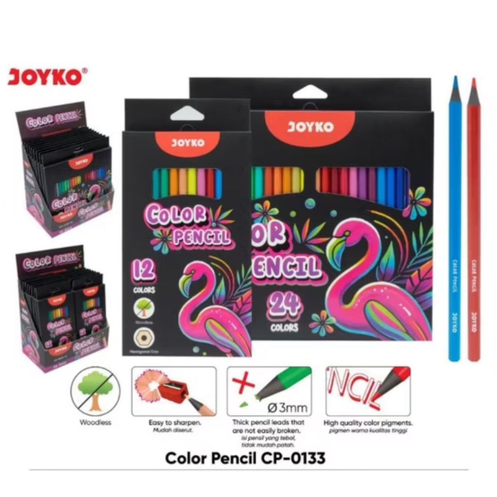 

PENSIL WARNA JOYKO 12 WARNA DAN 24 WARNA