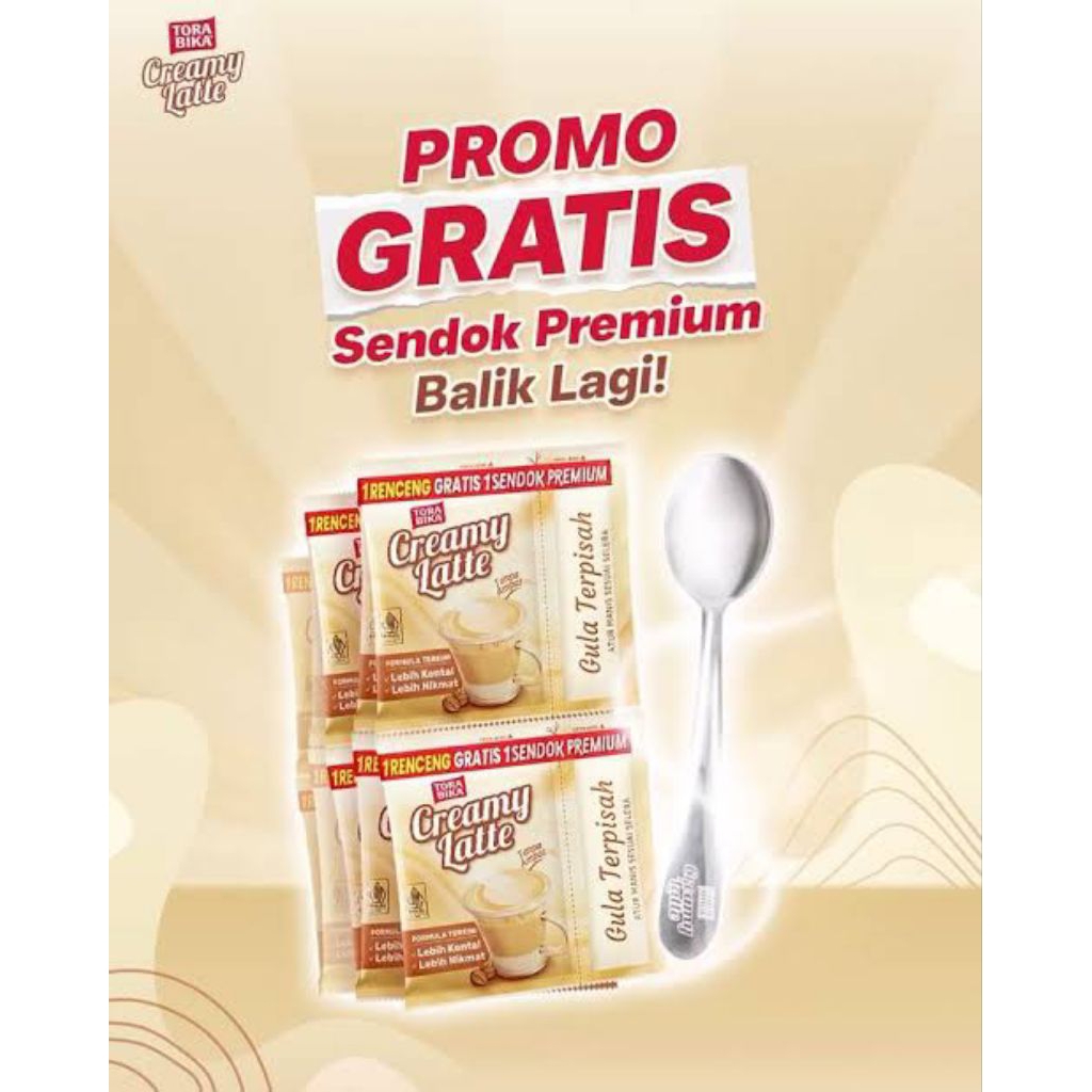 

1 RENCENG - Creamy latte 10 pcs gratis 1 sendok cantik