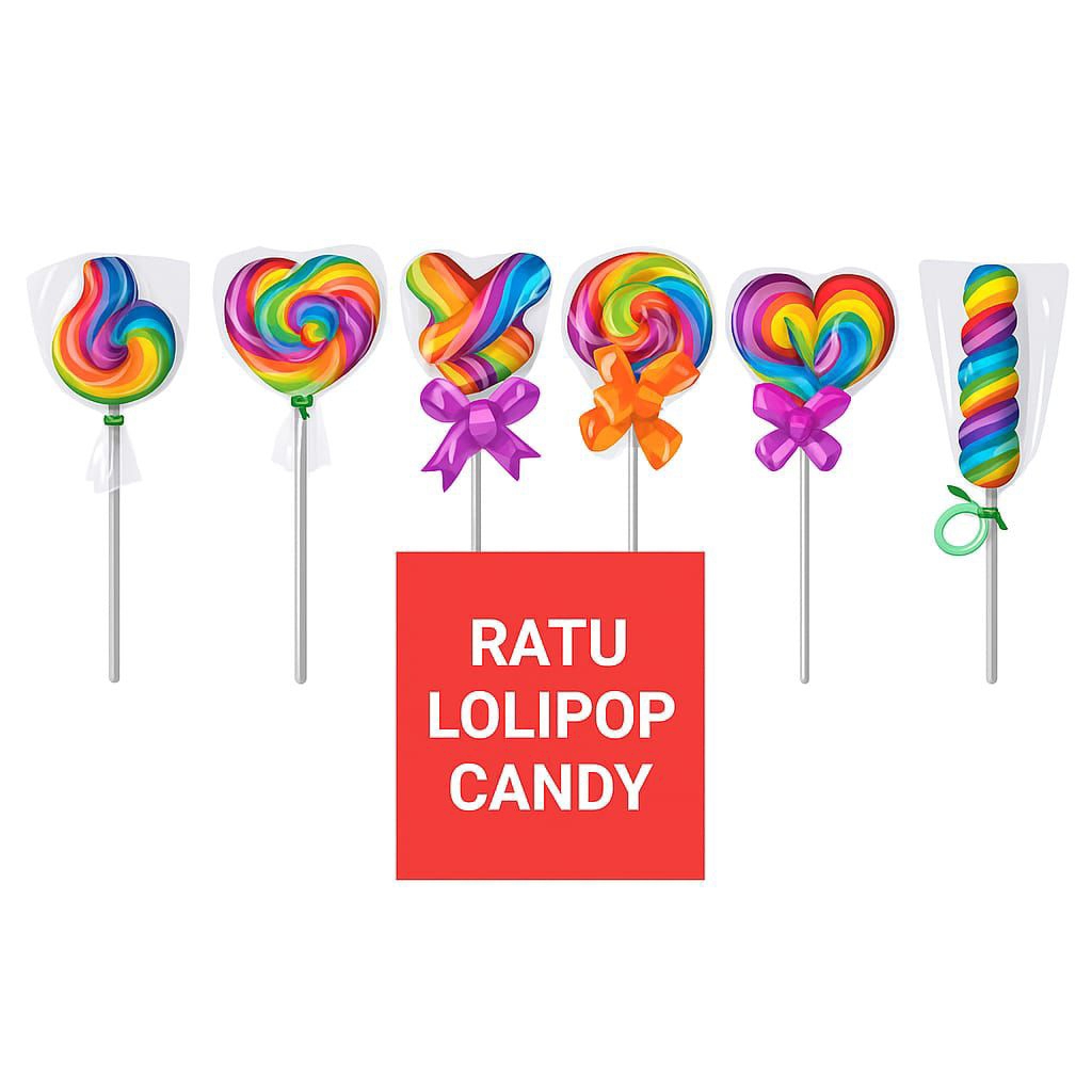 

Permen Lolipop Candy Karakter Pelangi/Rainbow / warna warni Ukuran 4 CM Satu Pack Isi 20 Pcs