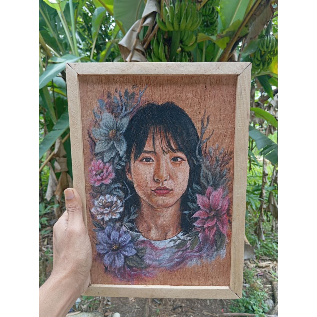 LUKISAN WAJAH CUSTOM KULIT KAYU