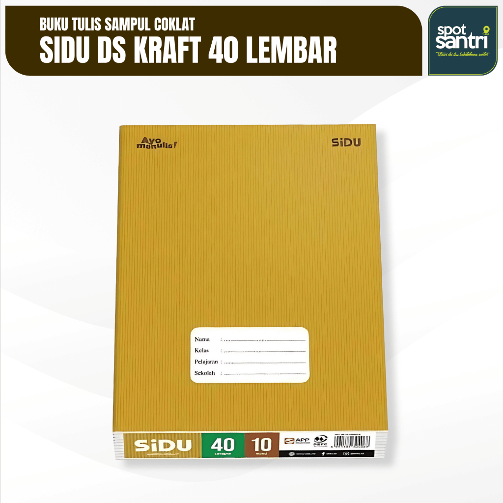 

Buku Tulis SIDU Cover Cokelat DS Kraft | 40-60 Lembar Isi 10 Buku [PACK]