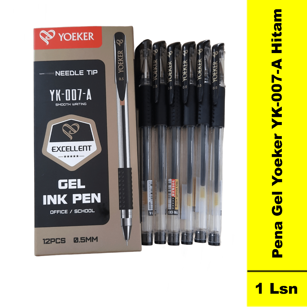 

1 Kotak Isi 12 Pcs Pena Gell YOEKER 0,5 MM Hitam YK-007-A