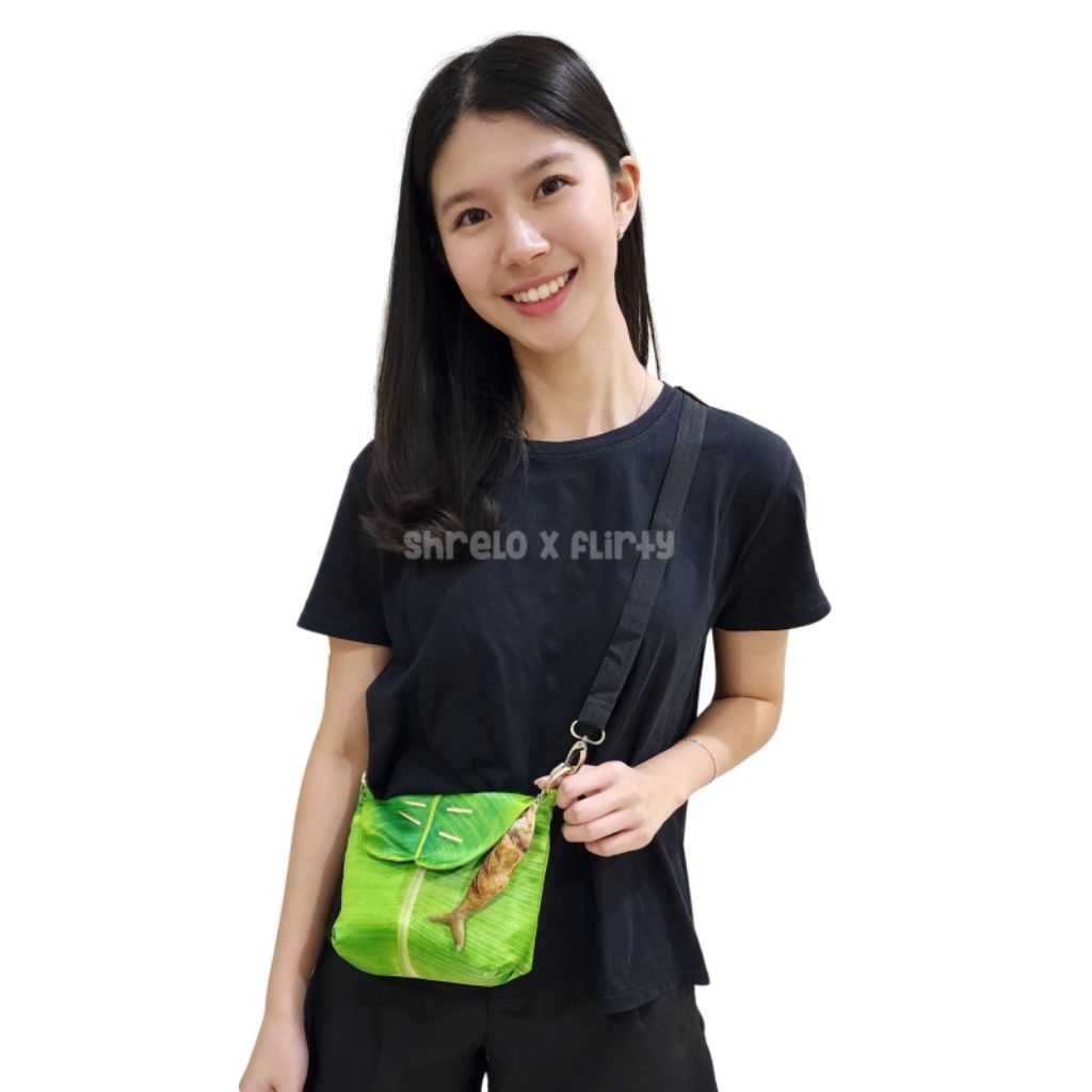 Tas Bahu Selempang Shoulder Bag Nasi Uduk Liwet Bungkus Daun Pisang Mini Flirty Shrelo Kado Hadiah U