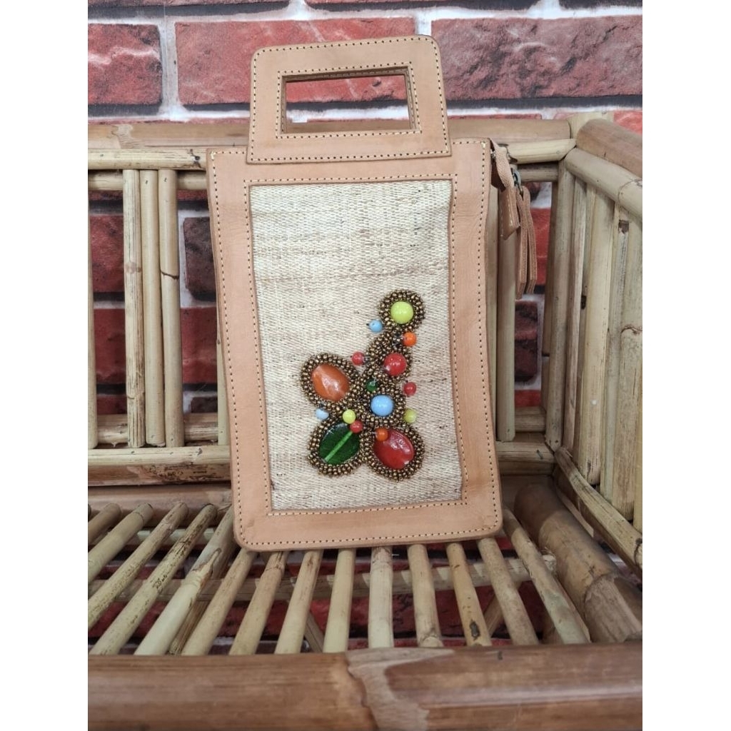 OLEH OLEH KHAS KALIMANTAN TIMUR-ZAIDA HANDMADE TAS HP TENUN ULAT DOYO