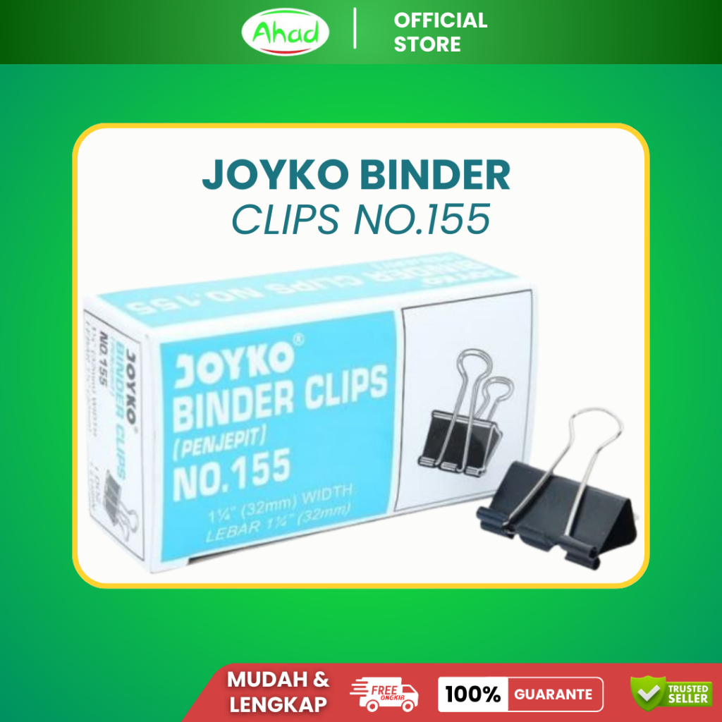 

PENJEPIT KERTAS | PENJEPIT KERTAS JOYKO | Joyko Binder Clips No. 155 | Binder Clip Joyko No.155