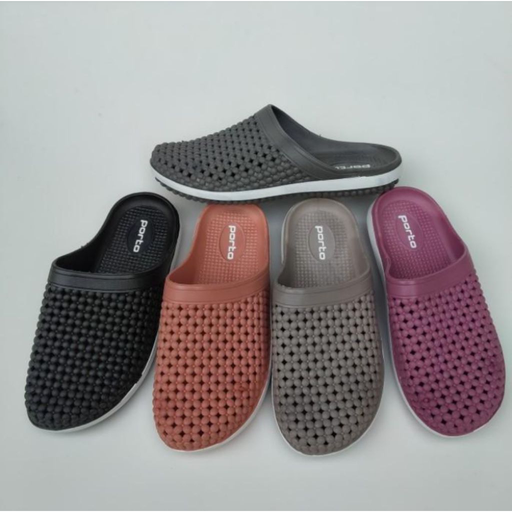 sandal selop porto wanita bahan karet anti licin